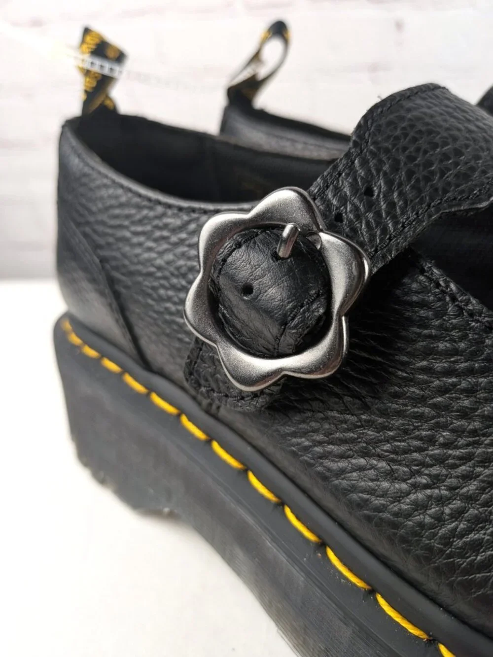 NEW Dr. Martens Addina Flower Buckle Platform Mary Janes 10
